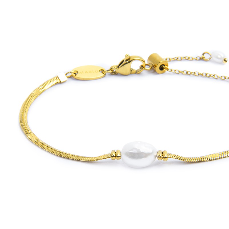 Bracciale tennis e bracciale con perla