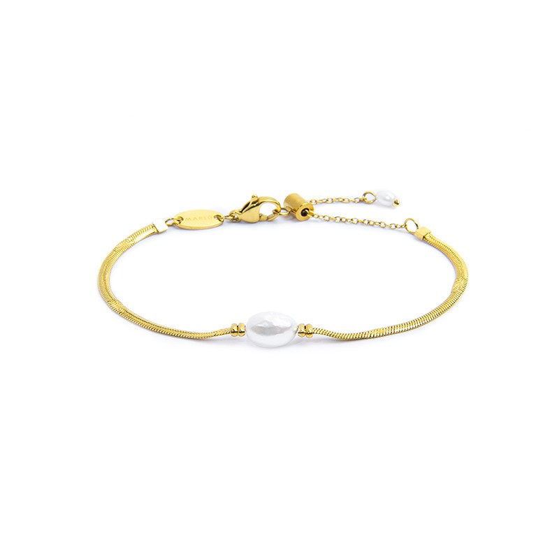 Bracciale tennis e bracciale con perla