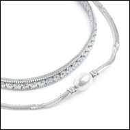 Bracciale tennis e bracciale con perla