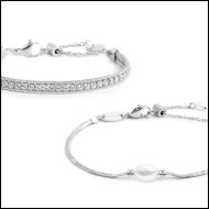 Bracciale tennis e bracciale con perla