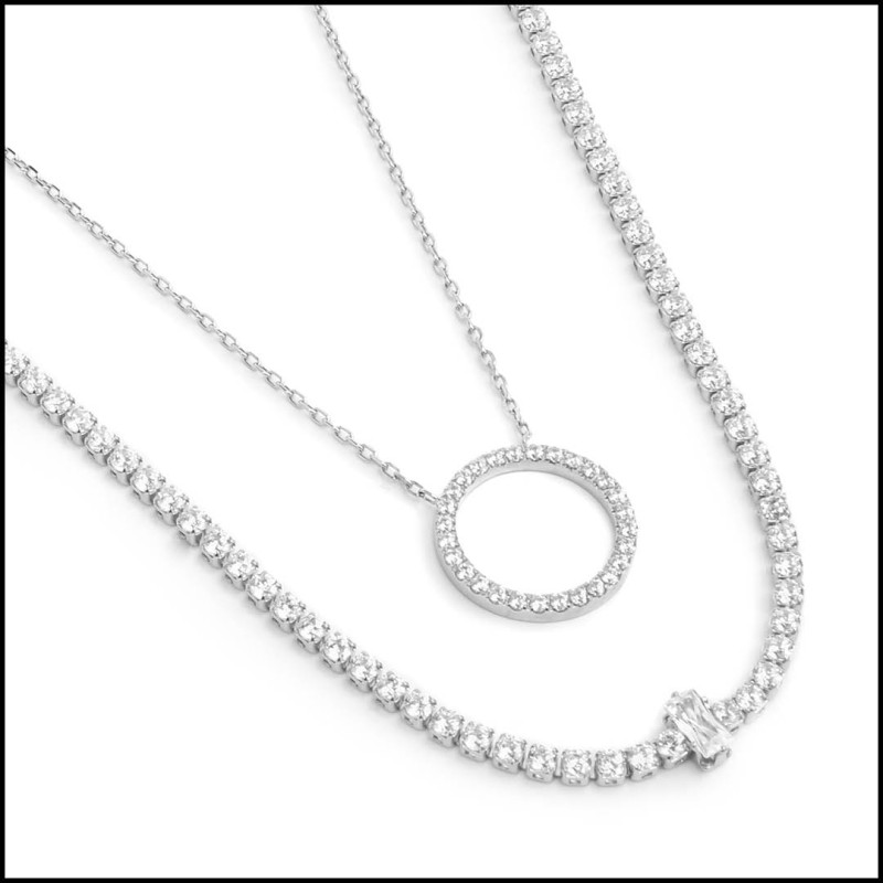 Collane con zirconi bianchi