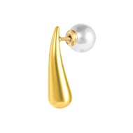 Orecchino a lobo goccia 2,2 cm con chiusura perla