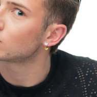 Orecchino a lobo goccia 1,8 cm con chiusura perla