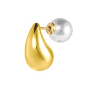 Orecchino a lobo goccia 1,8 cm con chiusura perla