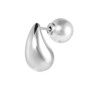 Orecchino a lobo goccia 1,8 cm con chiusura perla