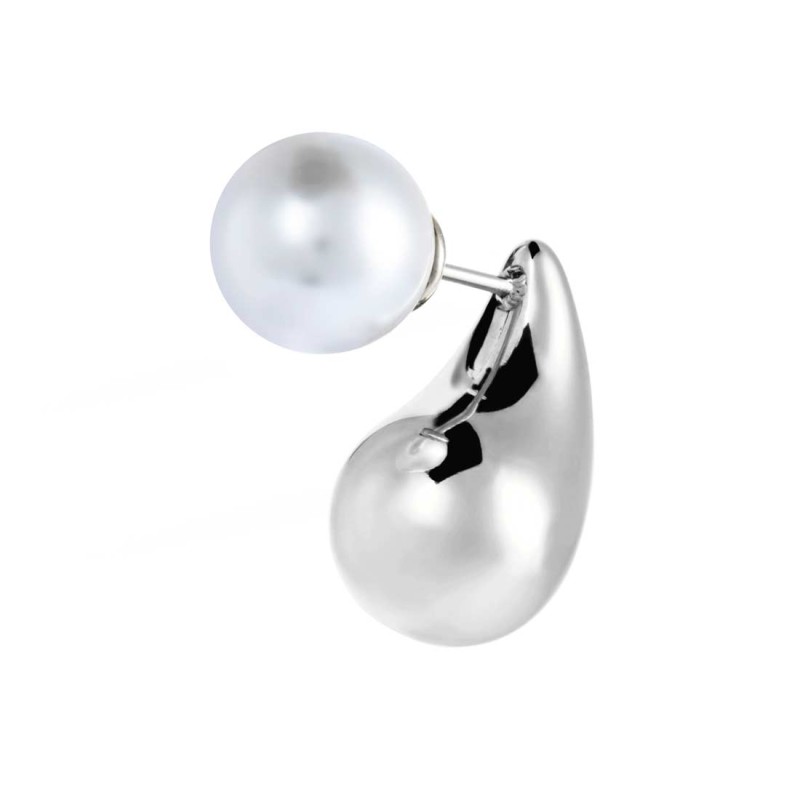 Orecchino a lobo goccia 1,8 cm con chiusura perla
