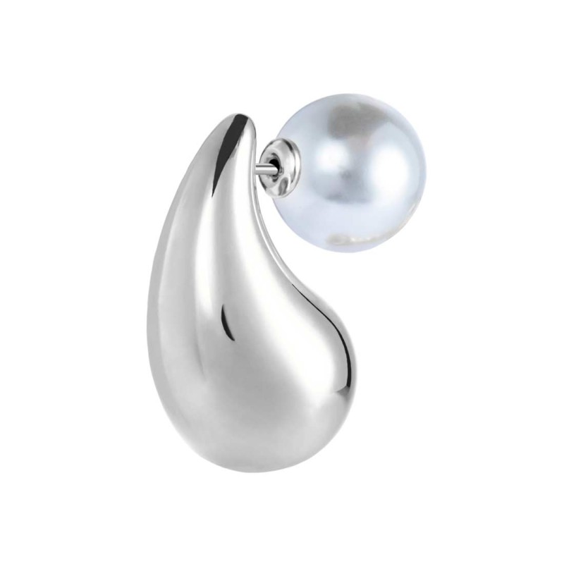 Orecchino a lobo goccia 2,6 cm con chiusura perla