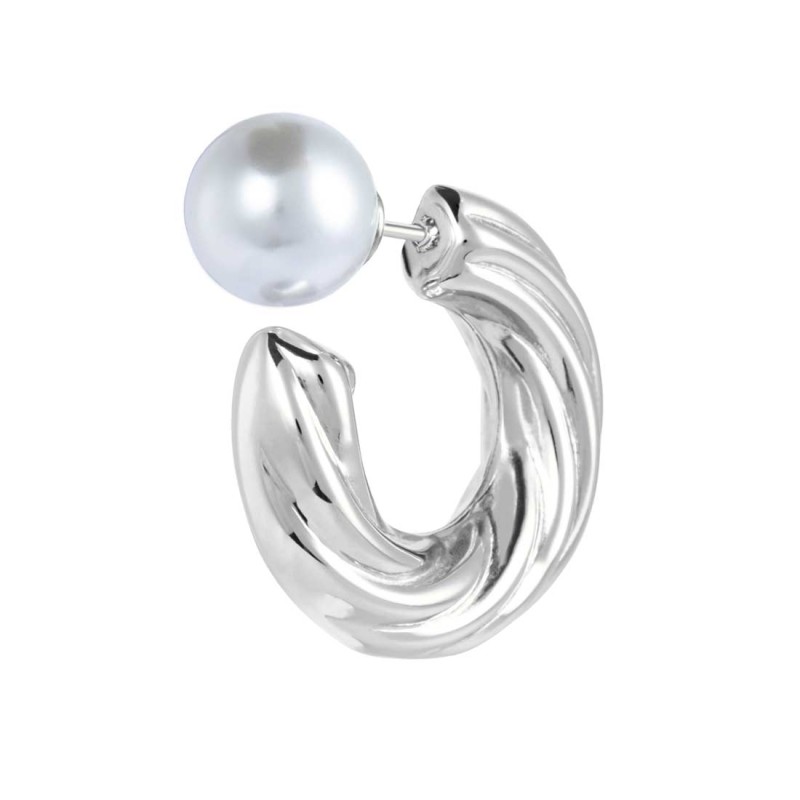 OR ACC MONO CERCHIO APERTO CON TEXTURE CON CHIUSURA PERLA