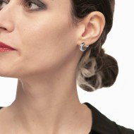 Orecchino a lobo a cerchietto 2,2cm con chiusura perla