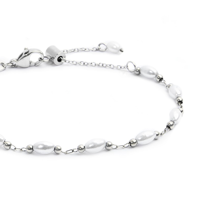Bracciale perle e charm maestra