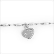 Bracciale perle e charm maestra