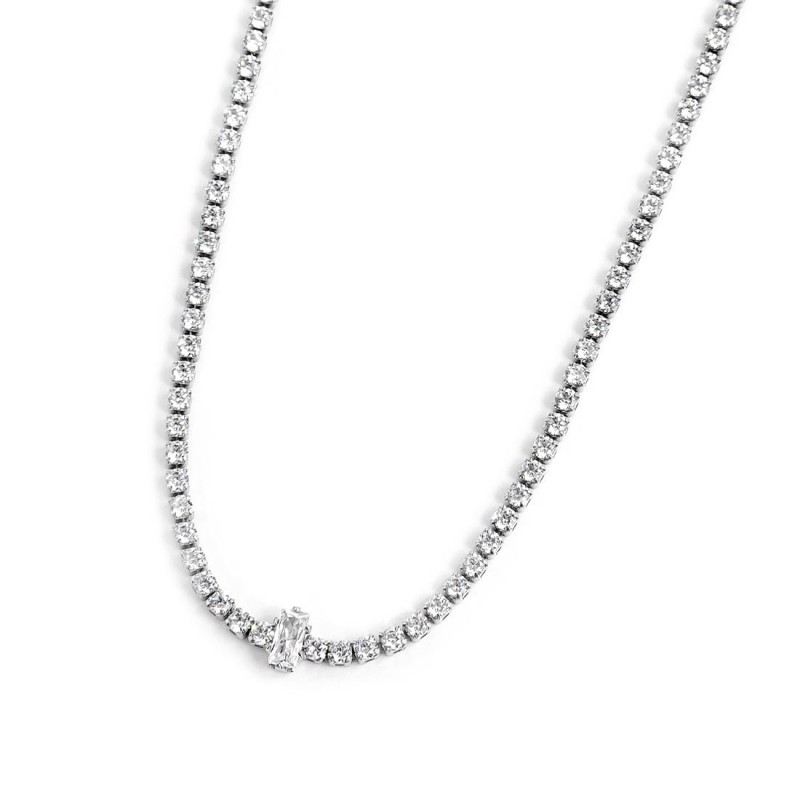 COLLANA CATENA TENNIS BIANCO