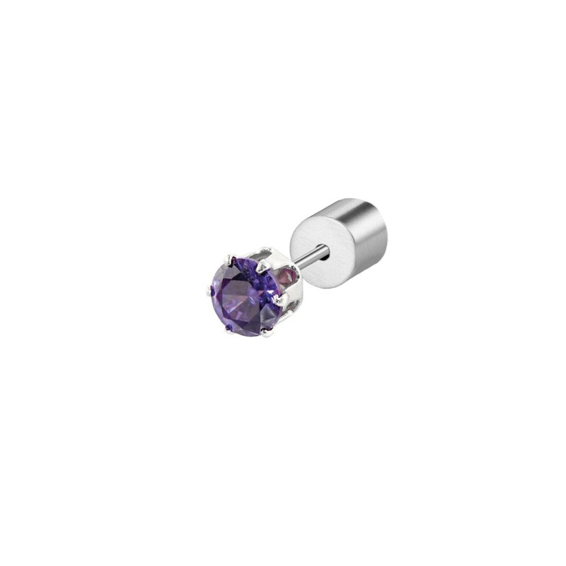 Orecchino a lobo con zircone 4mm