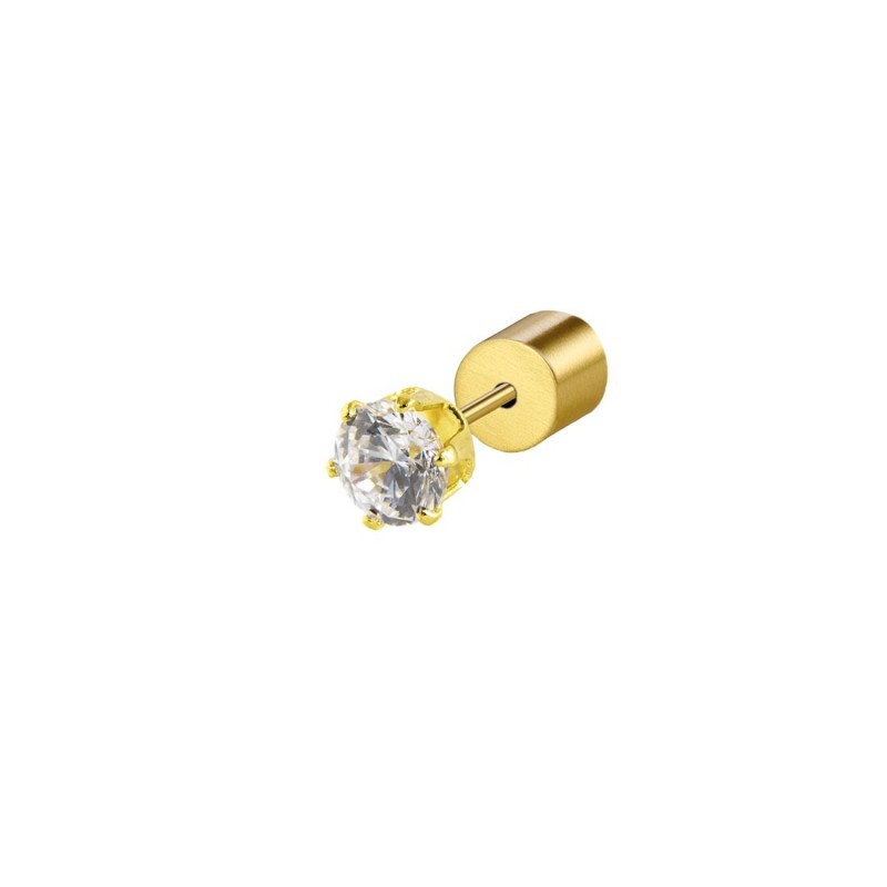 Orecchino a lobo con zircone 4mm