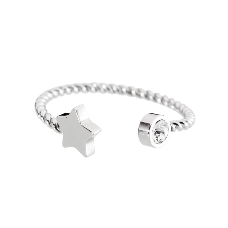 ANELLO DA FALANGINA TG 6 CON STELLA E CRISTALLO BIANCO