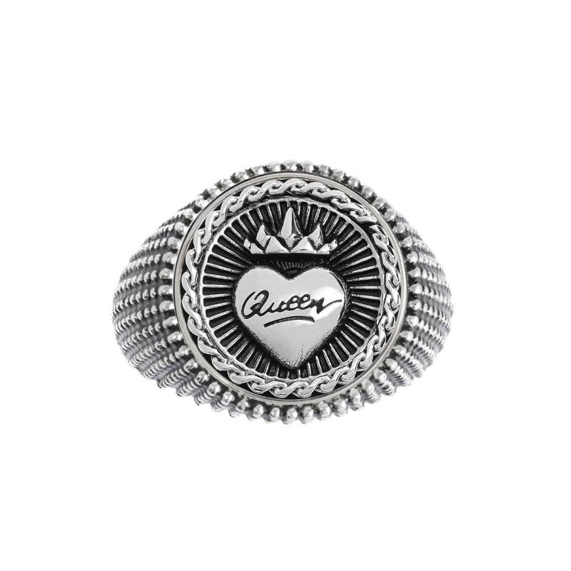 Piastrina tonda cuore e corona queen changy