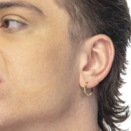 Orecchino a cerchio ritorto 2,1 cm trama diamantata