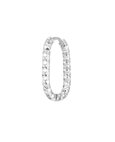 Orecchino ovale 2,1 cm trama diamantata