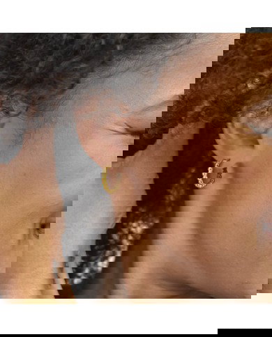 Orecchino a cerchio 1,7 cm trama con sfere