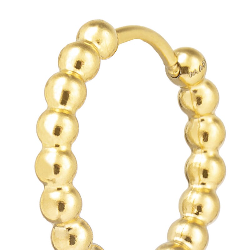 Orecchino a cerchio 1,7 cm trama con sfere