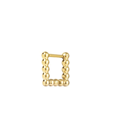 Orecchino quadrato 1,1 cm trama con sfere