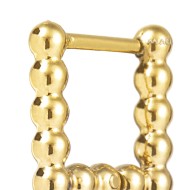 Orecchino quadrato 1,1 cm trama con sfere