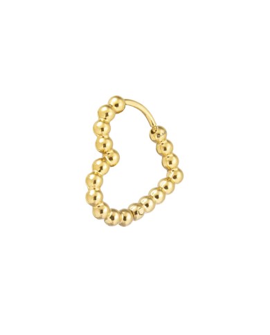 Orecchino cuore 1,8 cm trama con sfere