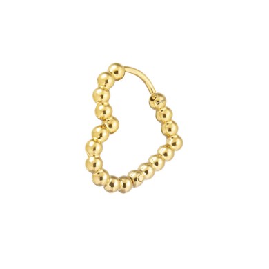 Orecchino cuore 1,8 cm trama con sfere