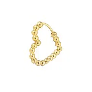 Orecchino cuore 1,8 cm trama con sfere