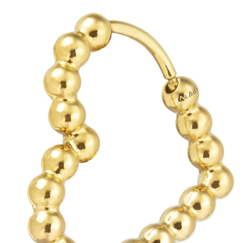 Orecchino cuore 1,8 cm trama con sfere