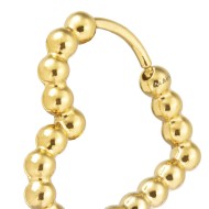 Orecchino cuore 1,8 cm trama con sfere