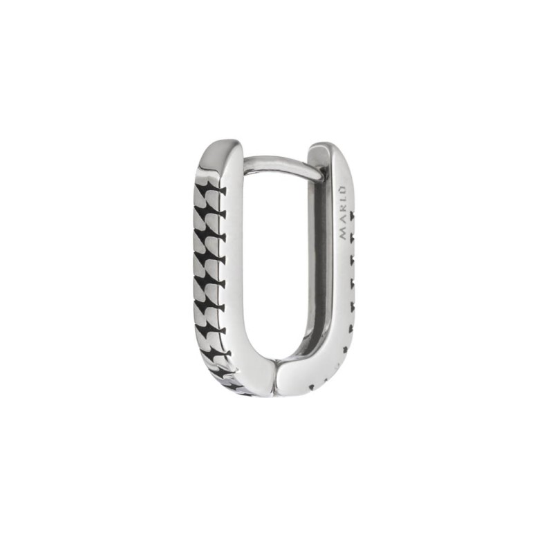 Orecchino ovale 1,7 cm trama con black oil opaco