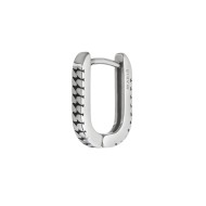 Orecchino ovale 1,7 cm trama con black oil opaco