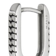 Orecchino ovale 1,7 cm trama con black oil opaco