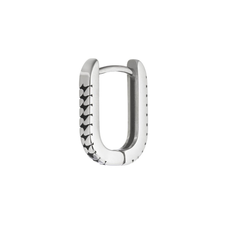 Orecchino ovale 1,7 cm trama con black oil opaco