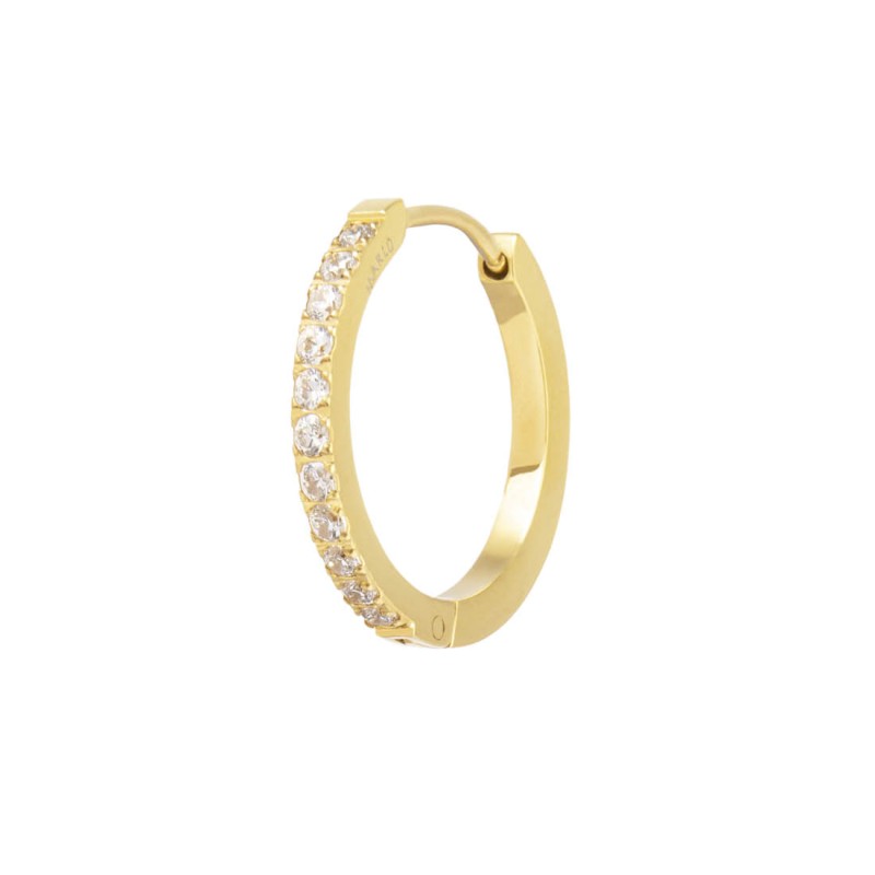 Mono orecchino a cerchio 2,4 cm Marlù acciaio zirconi 31OR0022-W – JOY Gioielli
