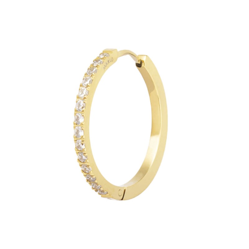 Orecchino a cerchio 2,4 cm con zirconi