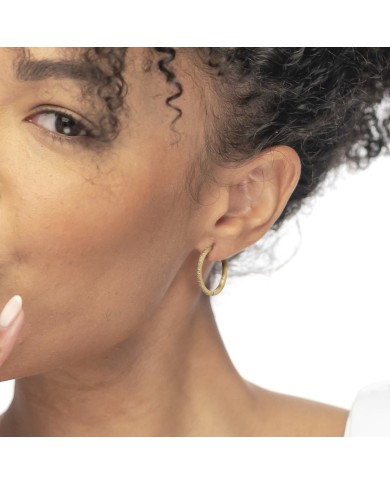 Orecchino a cerchio 2,4 cm con zirconi