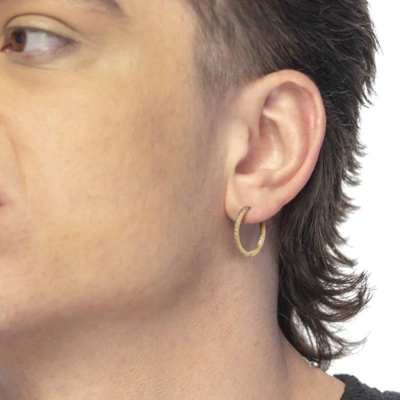 Orecchino a cerchio 2,4 cm con zirconi