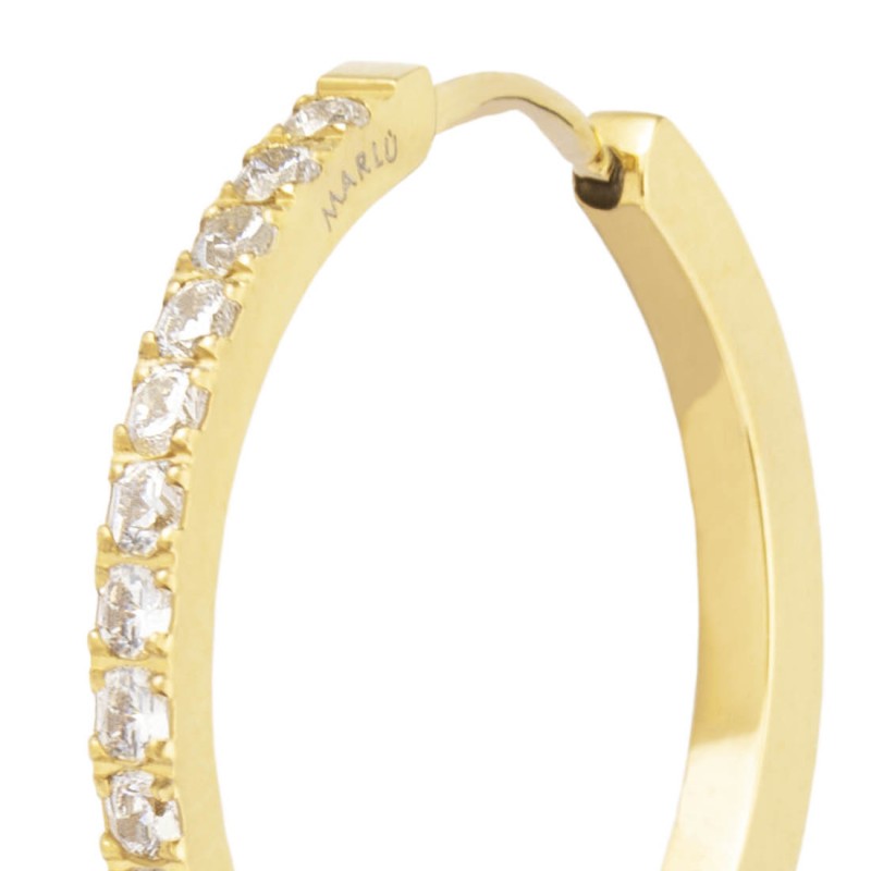 Orecchino a cerchio 2,4 cm con zirconi