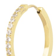 Orecchino a cerchio 2,4 cm con zirconi