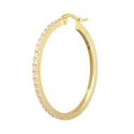 Orecchino a cerchio 3,2 cm con zirconi