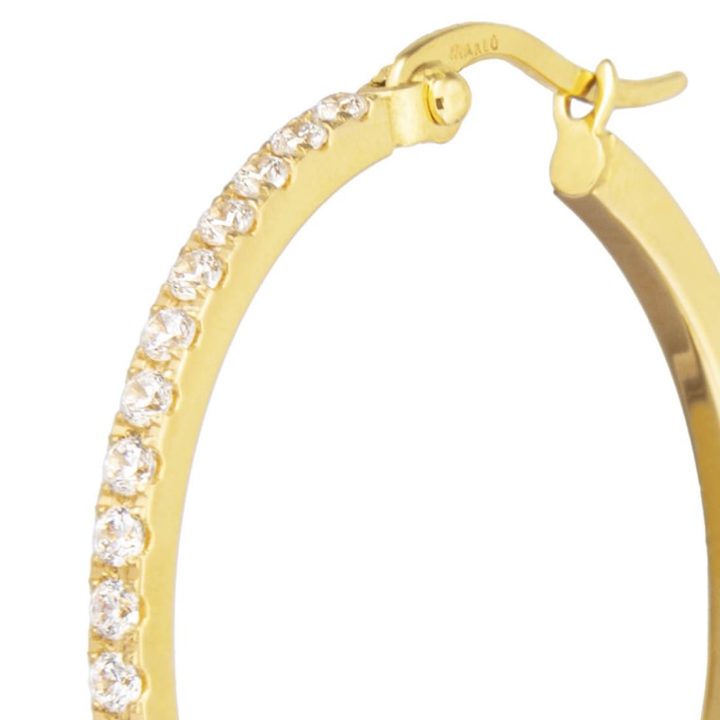 Orecchino a cerchio 3,2 cm con zirconi