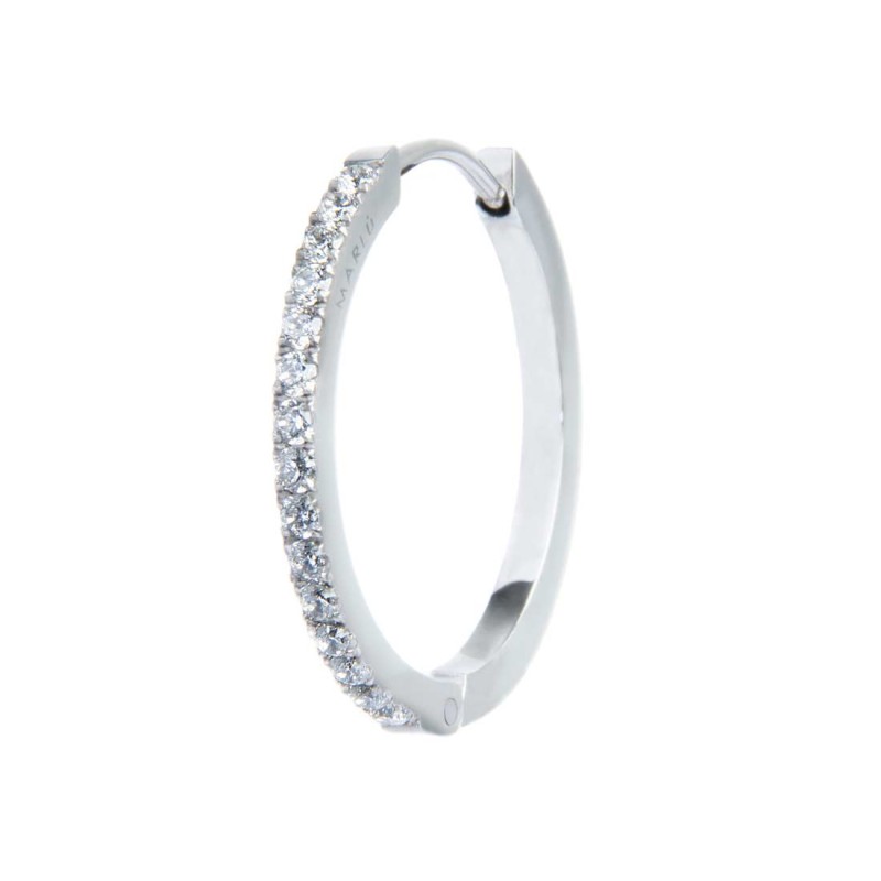 Orecchino a cerchio 2,4 cm con zirconi