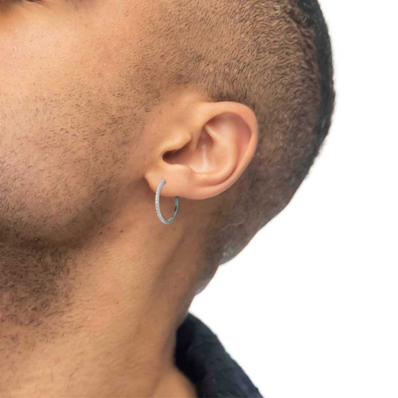 Orecchino a cerchio 2,9 cm con zirconi