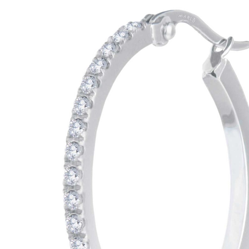 Orecchino a cerchio 2,9 cm con zirconi