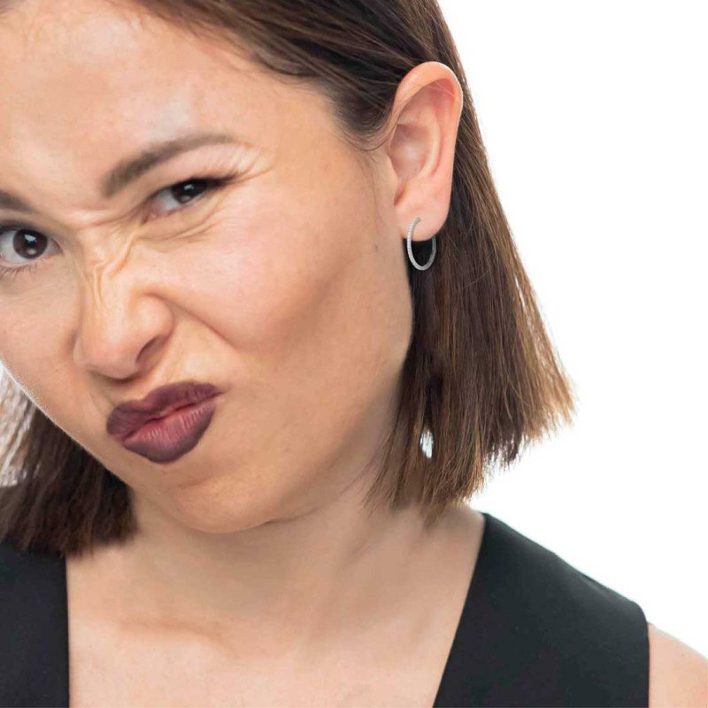 Orecchino a cerchio 3,2 cm con zirconi