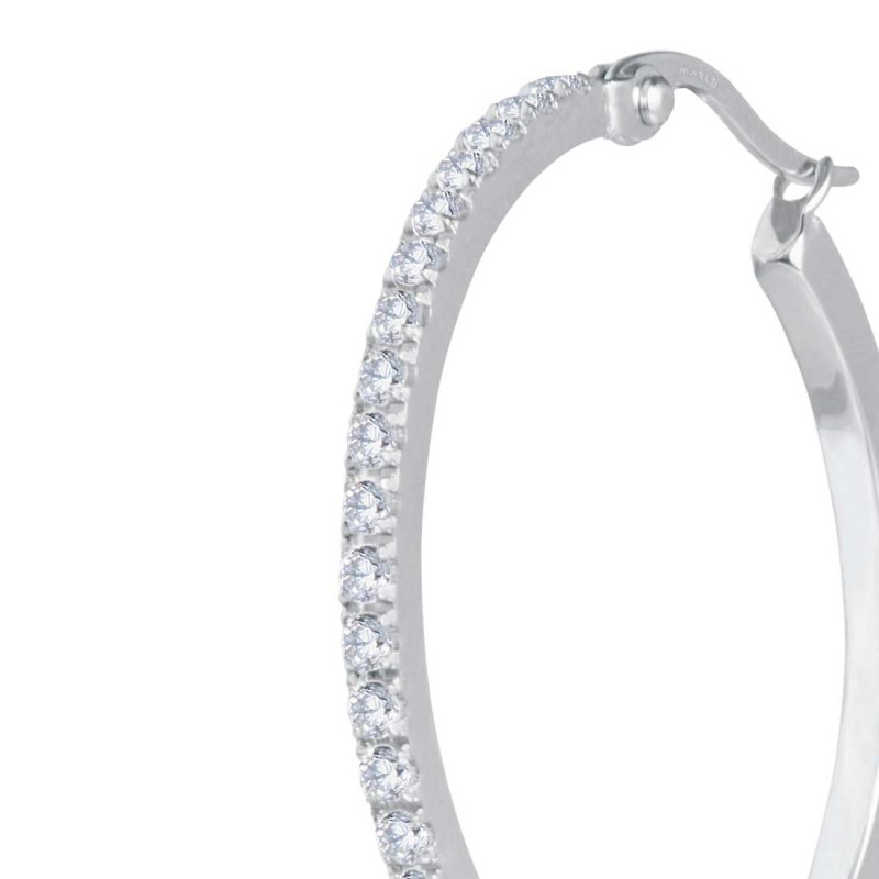 OR MONO ACC CERCHIO DIAMETRO 3,2 CM CON CZ BIANCHI