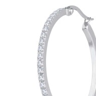 Orecchino a cerchio 3,2 cm con zirconi