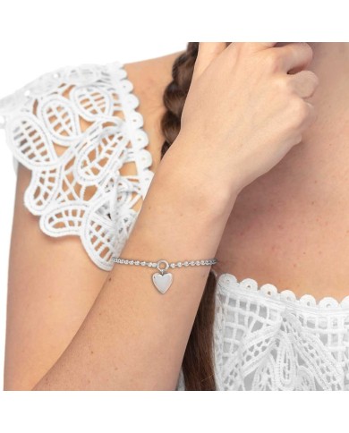 Bracciale catena a sfere con cuore
